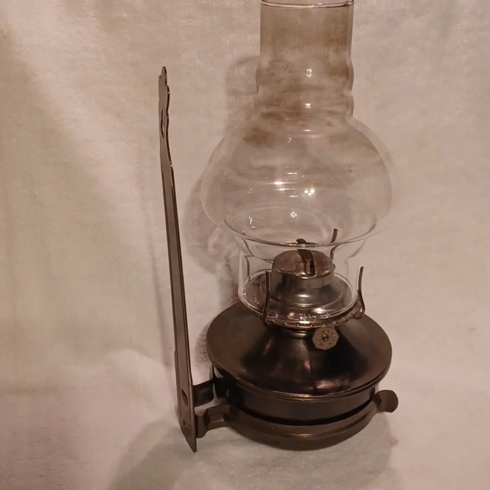 Vintage Clear Glass and Bronze Lantern